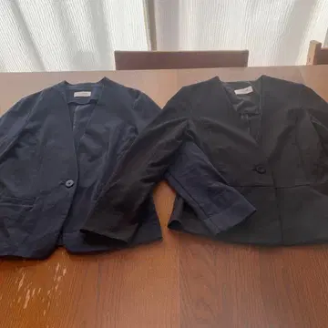 네이비와 블랙 노카라 자켓 2장 S 사이즈