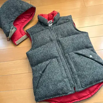 마운트레이니어 다운 베스트 후드 부착 트위드