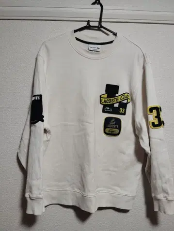 LACOSTE 패치 포함 화이트 맨투맨 M 사이즈