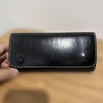 GALLON 가론 가제트 가죽 롱 지갑 블랙 x 카멜