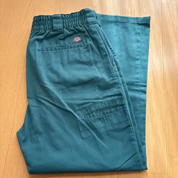 Dickies 다크 그린 워크 팬츠 허리
