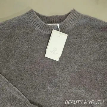 BEAUTY&YOUTH 그레이 크루넥 몰 니트