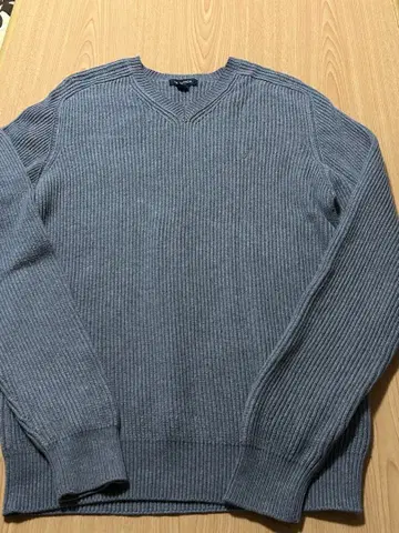 NAUTICA 노티카 원포인트 로고 자수 V넥 리브 니트 XL