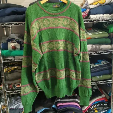 빈티지 구제 의류 일본제 레트로 올 패턴 울 니트