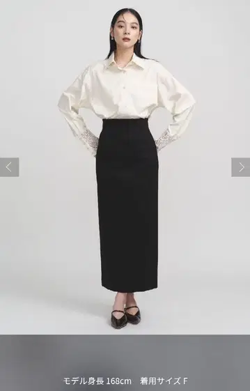 LAGUNAMOON 레이스 커프스 셔츠 화이트