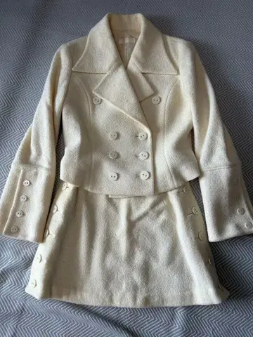 [ 미사용품 ] 아이보리 더블 브레스트 셋업 9호