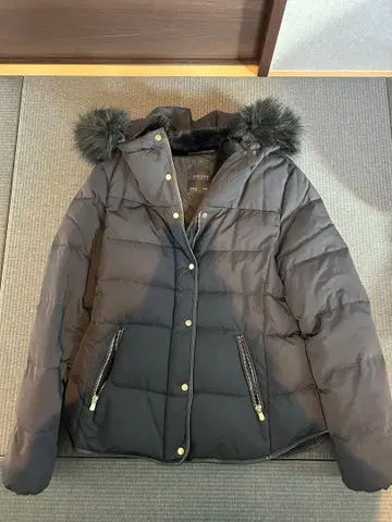 ZARA 퍼 부착 후드 다운 자켓
