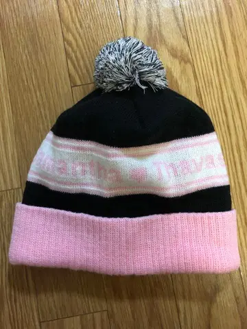 사만다 타바사 여성용 로고 핑크 니트 모자 새상품