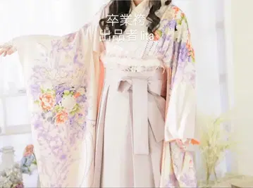 졸업 하카마 미색 옅은 핑크 대학생 졸업식