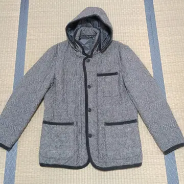 후드 부착 퀼팅 자켓 그레이 계열