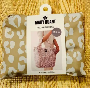 미사용 새상품 마리콴트 세탁 가능한 에코백 레오파드 베이지