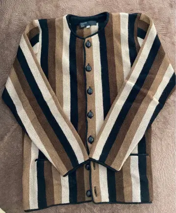 IG BEAMS 알파카 니트 스트라이프 가디건