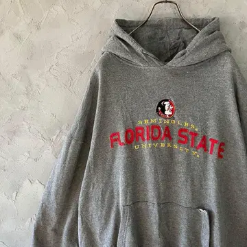 90s 빈티지 후드티 풀오버 자수 와이드 소매 그레이 IW16