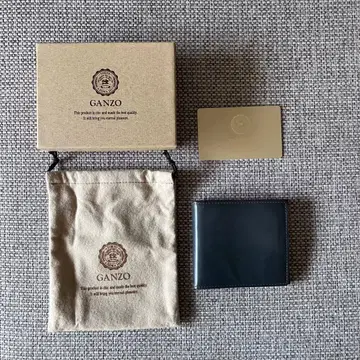 GANZO 소가죽 접이식 지갑 블루 그레이