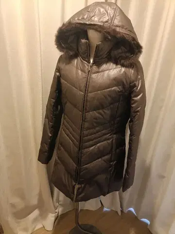 Milee Mclean 다운 코트 브라운 후드 부착 퍼 부착 M 사이즈