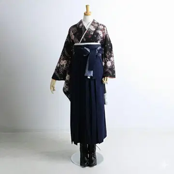 졸업 하카마 니샤쿠소데 기모노 단품 블랙 계열 기성복 Z07892