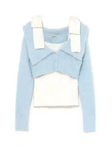 BUBBLES 숄더 리본 앙상블 블루