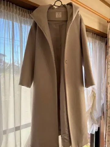 AG 후드 부착 롱 코트 9호 라이트 그레이