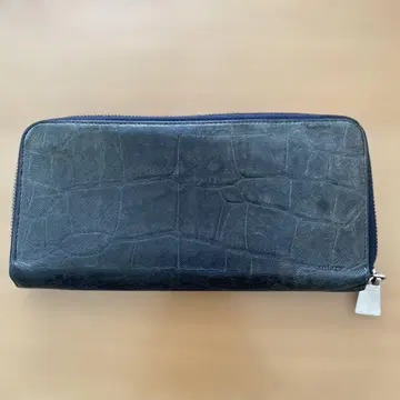 aniary 다크 블루 가죽 장지갑