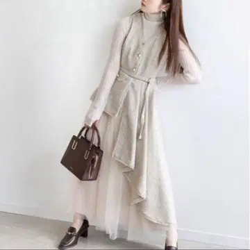 RANDA 튤 레이어드 자켓 원피스