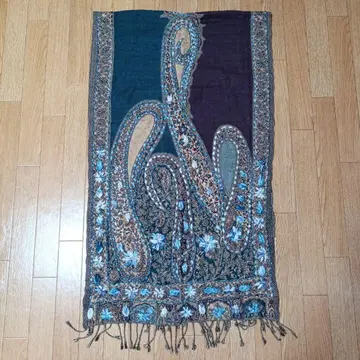 페이즐리 무늬 스톨 파랑 보라색