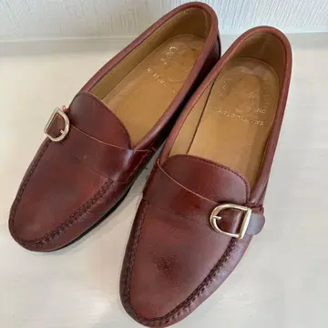 CASTELLANO 싱글 몽크 로퍼 브라운 40 천연 가죽