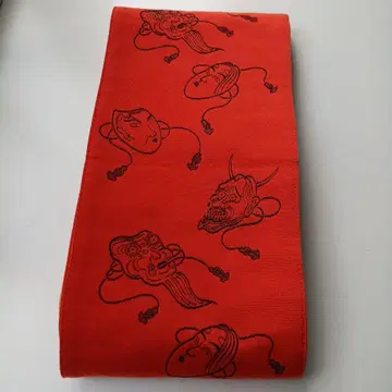 반폭 오비 노면 반야 오키나 여자면 자수 주황