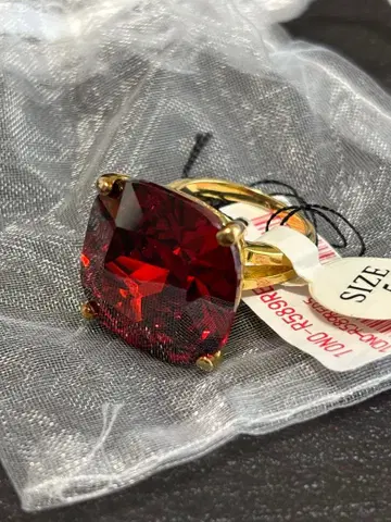 dresser 드레서 반지 유리 반지 빈티지 홍 빨간색 레드