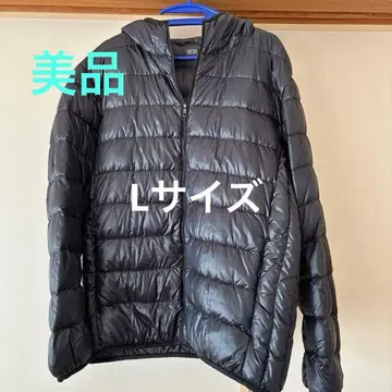 [중고품] 유니클로 남성용 울트라 라이트 다운 후드 부착 블랙