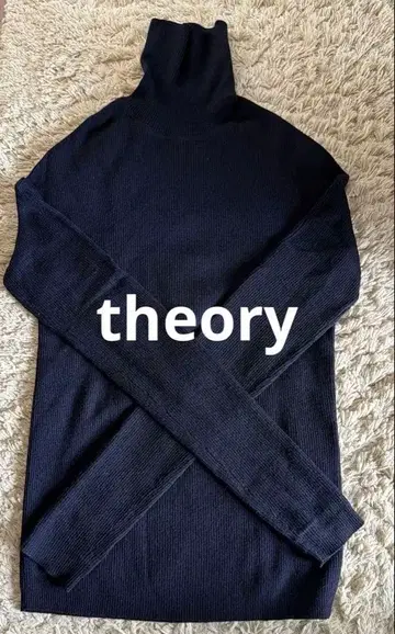 띠어리 리브 터틀넥 니트 네이비