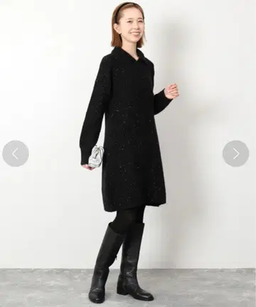 SLOBE IENA 스팽글 니트 미니 원피스 블랙 이에나