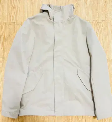 TK 후드 부착 하프 코트 S 사이즈 화이트 베이지