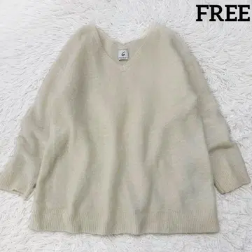 6 ROKU V넥 샤기 니트 모헤어 울 스웨터