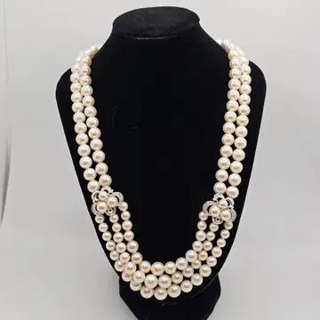 [ 새상품급 ] SILVER 2연 펄 목걸이 결혼식