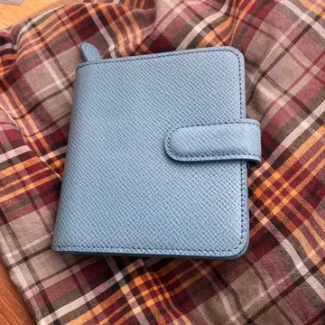 라이트 블루 접이식 지갑 이탈리아제