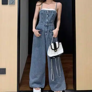 오버롤 데님 살로펫 팬츠 점프 수트 올인원 새상품
