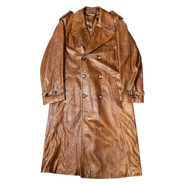 70s Spanish Leather Western Trench Coat
