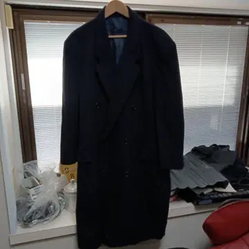 블랙 캐시미어 100% 코트