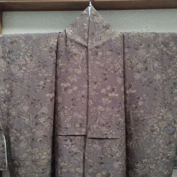 주름 크레이프 원단 사라사에 나비 코몬