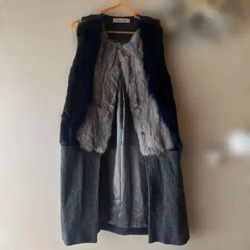 그레이 네이비 롱 베스트 퍼 베스트