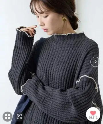 FREAK'S STORE 헤비 와플 멜로 하이넥 니트 올리브