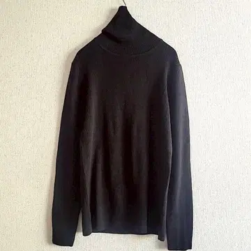 지유 리브 터틀넥 스웨터 아크릴 100% 블랙 XL 빅 사이즈 긴팔