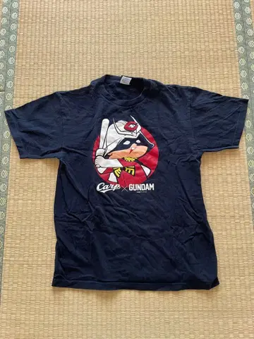 히로시마 카프 x 건담 샤아 군 반팔 T셔츠 L 네이비