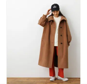 로데오 크라운 볼륨 슬리브 롱 코트 (브라운)