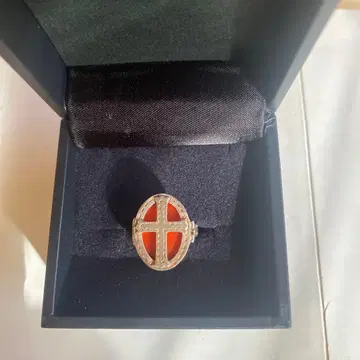 실버 교체 반지 쉘 소재의 레드 블랙 펄