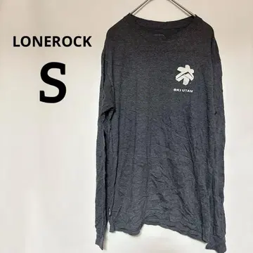 1점 LONEROCK [ S ] 긴팔 티셔츠 그레이 SKI UTAH