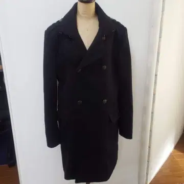 더블 브레스트 블랙 체스터 코트 M 사이즈