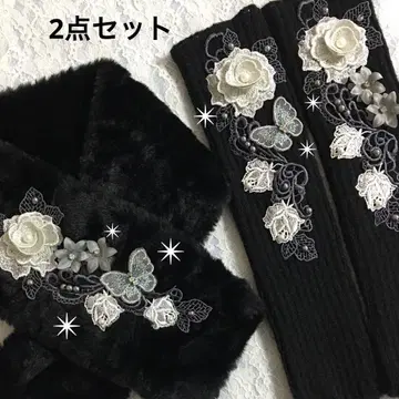 B-162 티펫 암워머 장미 나비 방한 핸드메이드