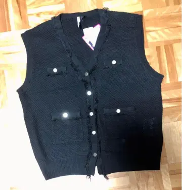 3L 카노코 프린지 베스트 체형 커버 빅 사이즈 네이비 택 포함 새상품