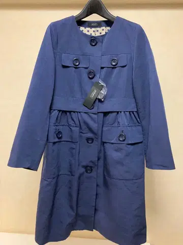 새상품 mittente 네이비 노카라 코트